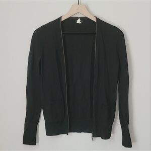 J. Crew Merino Wool Zipper Cardigan Size Extra Small in Black